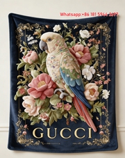 Gucci Gem-Embroidered Parrot throw Blanket Luxury Parrot & Peony Tapestry IMG_2770